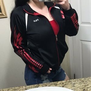 red & black fila jacket